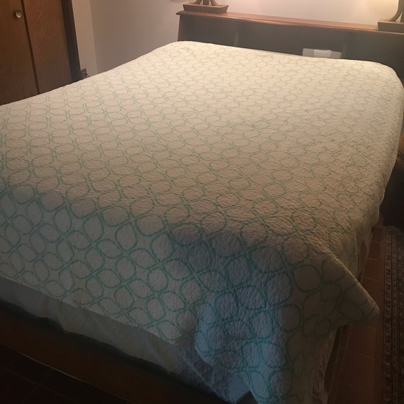 Max Studio Twin Bed Quilt Set Teal Floral Print - Picture 6 of 15